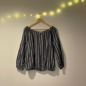 grey stripped blouse